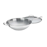 Chef's Classicâ„¢ Stainless 14" Stir-Fry Pan with Helper Handle & Glass Cover